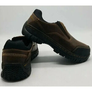 Skechers for Work Men's Hartan Steel Toe Slip-On Shoe Dark Brown Size 7 NWOB New